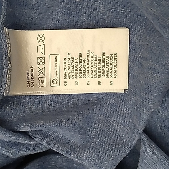 H&M cotton stretch polo Men's size XL Blue - Picture 4 of 4